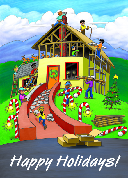 Building Holiday Joy Contractor & Builder Holiday Cards